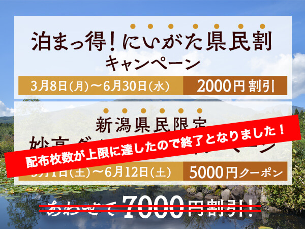 新潟県民は２つのお得なキャンペーンで7000円割引！