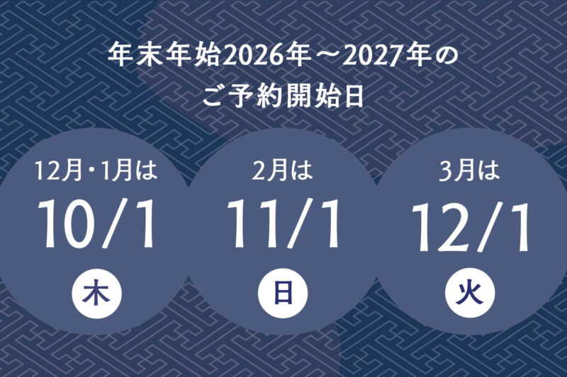 12月・1月・2月・3月のご予約について